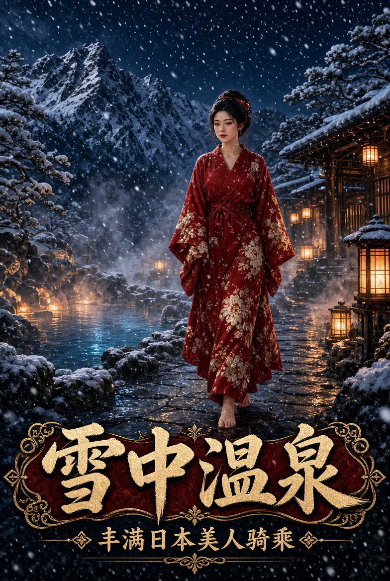 雪中温泉丰满日本美人骑乘